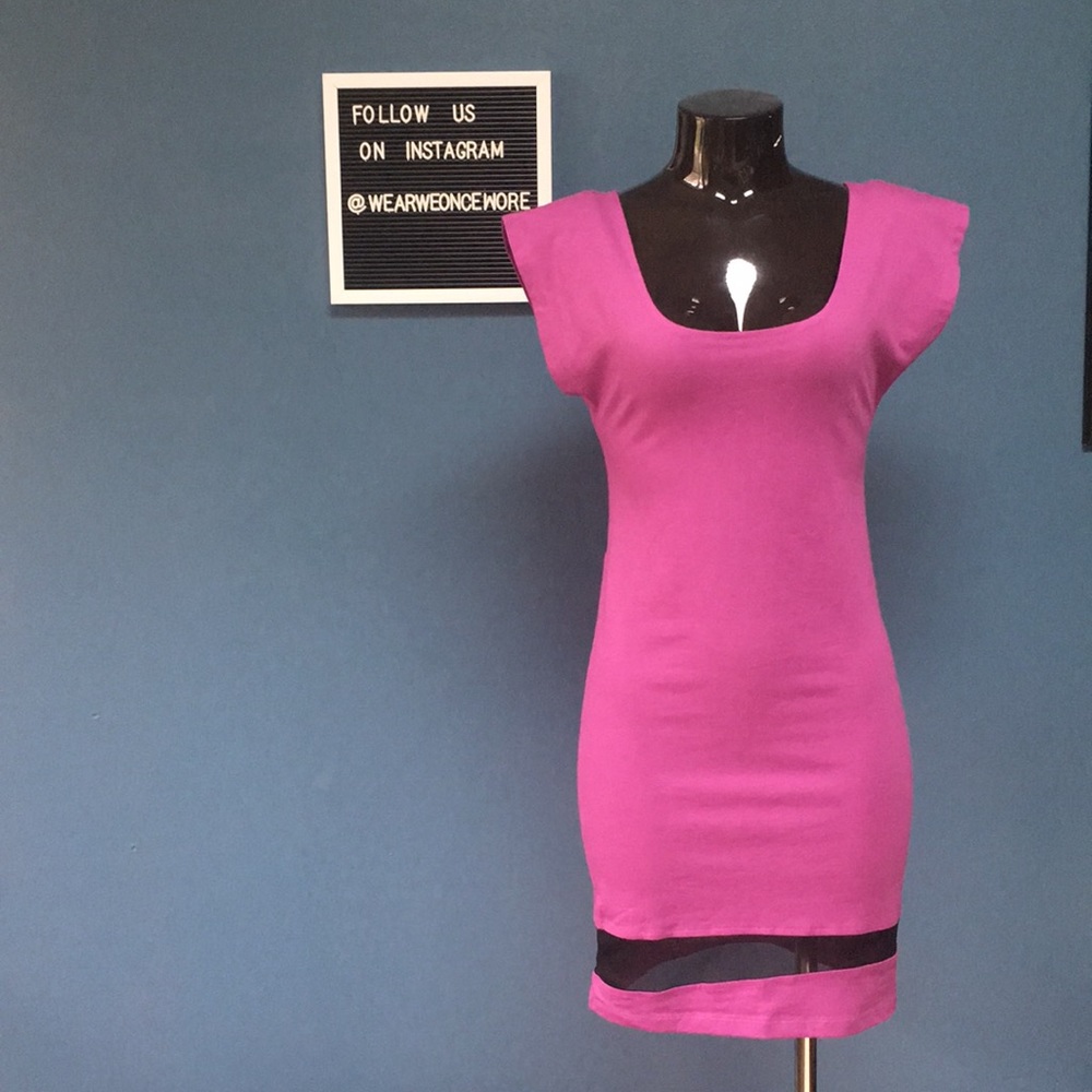 Sheer Panel Cotton Dress